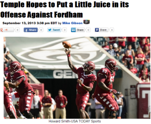 Click on the photo of Juice for a preview of the Fordham game.