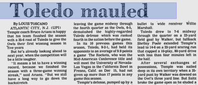 The last time Temple played in a small indoor arena (Carrier Dome doesn't count).
