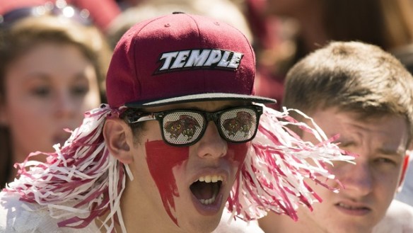 When this young lady saw the Owls line up in a shotgun five yards back when they needed an inch, she flipped her wig. Can't blame her.