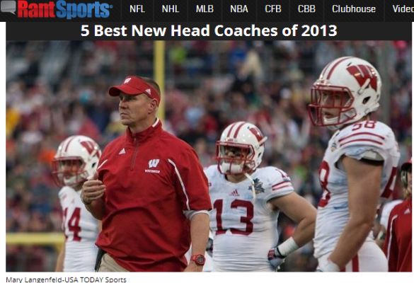 Click on the photo of Wisconsin's Gary Andersen for the five best first-year coaching jobs of 2013