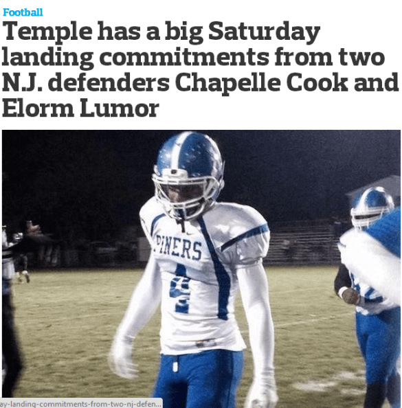 Looks like recruiting is going to a new level. Read this Newark Star-Ledger story on an Owl standing Saturday. 