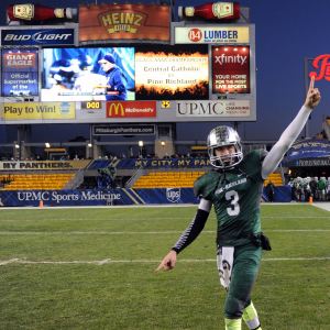 Ben DiNucci after winning WPIAL Class AAAA championship for Pine-Richland.