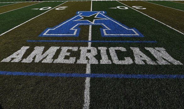 NEW ORLEANS, LA - OCTOBER 31:  Detailed view of the American conference logo on the field prior to a game between the Tulane Green Wave and the Cincinnati Bearcats at Yulman Stadium on October 31, 2014 in New Orleans, Louisiana.  (Photo by Stacy Revere/Getty Images)