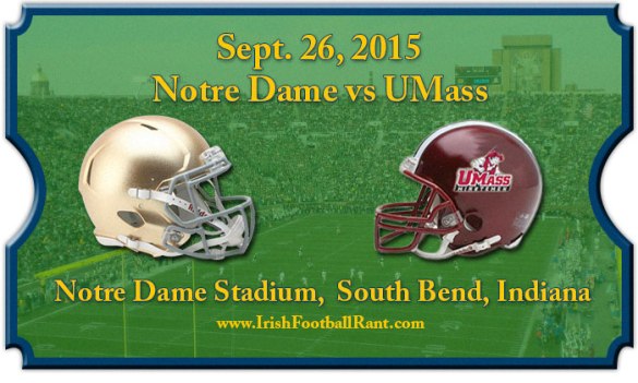 Umass at Notre Dame, NBC 10, Saturday, 3:30